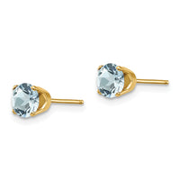 14k 5mm Aquamarine Earrings - March-XBE63