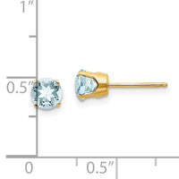 14k 5mm Aquamarine Earrings - March-XBE63