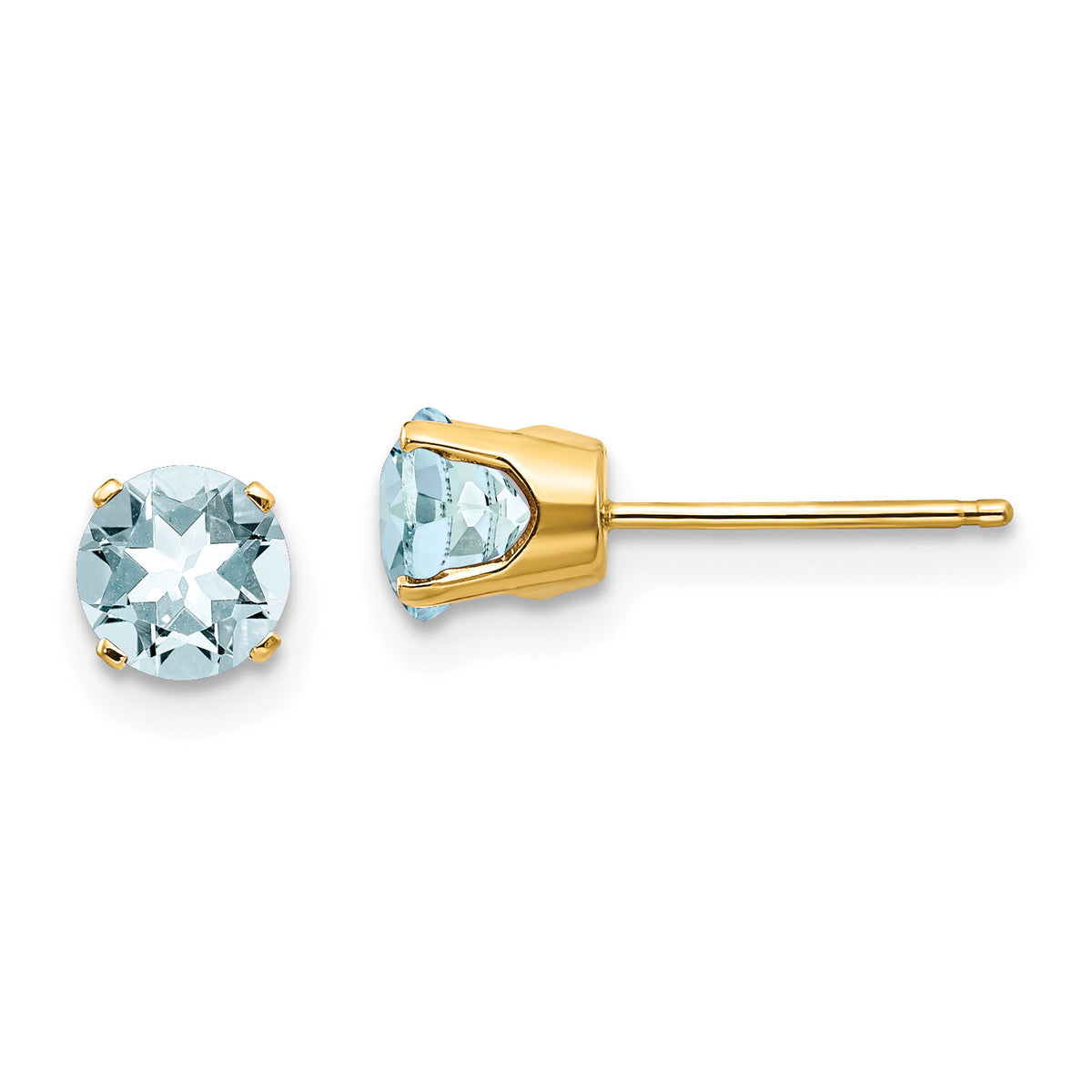 14k 5mm Aquamarine Earrings - March-XBE63