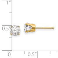 14k 5mm White Topaz Earrings - April-XBE64