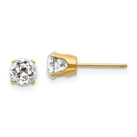 14k 5mm White Topaz Earrings - April-XBE64