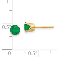 14k 5mm Natural Emerald Earrings - May-XBE65