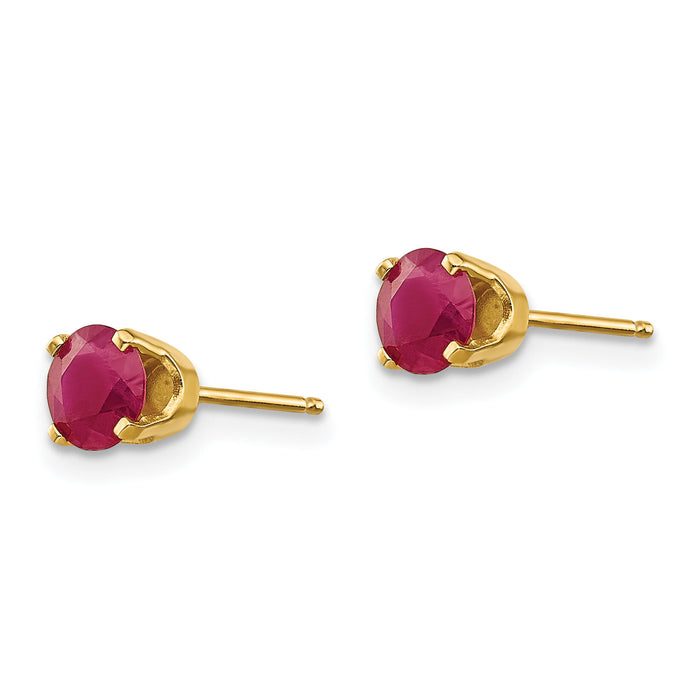 14k 5mm Ruby Earrings - July-XBE67