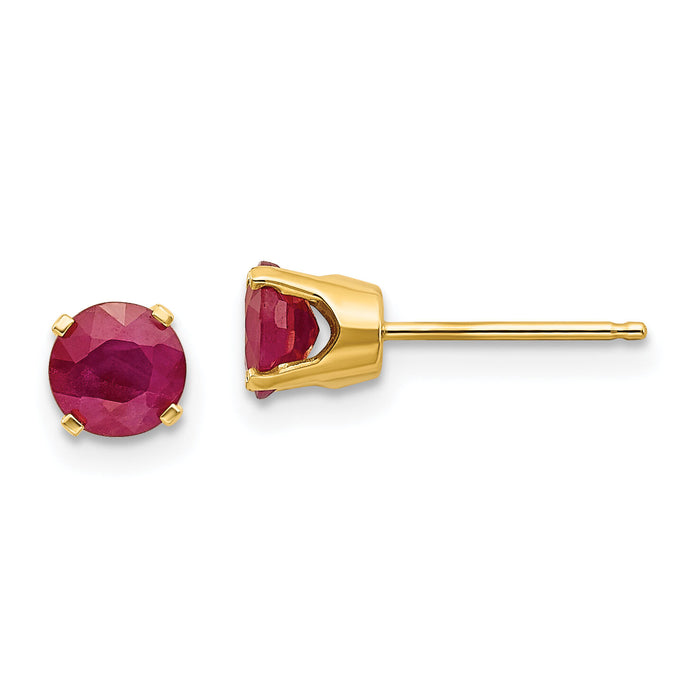 14k 5mm Ruby Earrings - July-XBE67