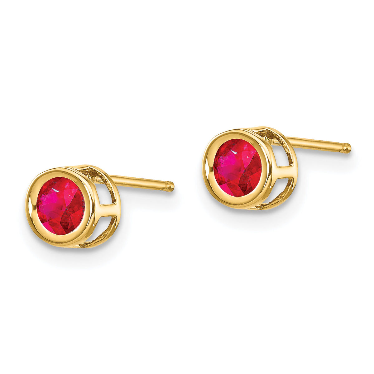 14k Ruby Earrings - July-XBE7