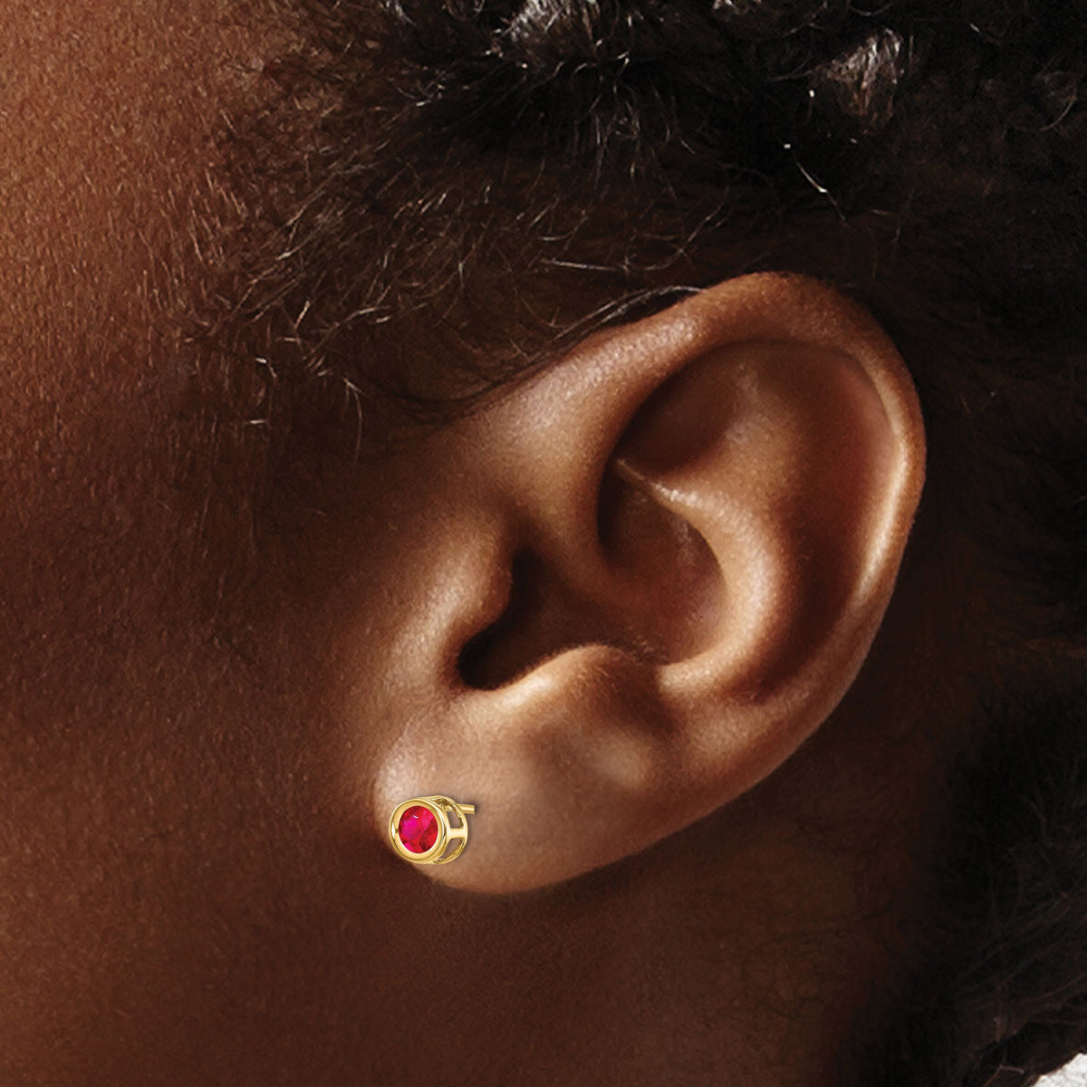 14k Ruby Earrings - July-XBE7
