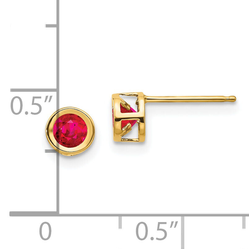 14k Ruby Earrings - July-XBE7