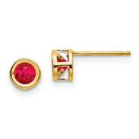 14k Ruby Earrings - July-XBE7