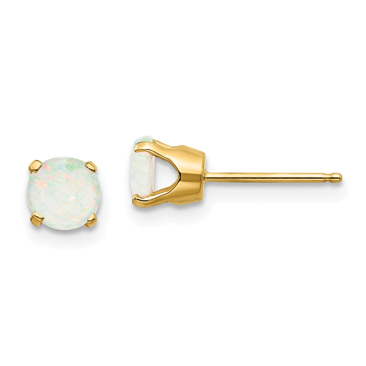14k 5mm Opal Earrings - October-XBE70