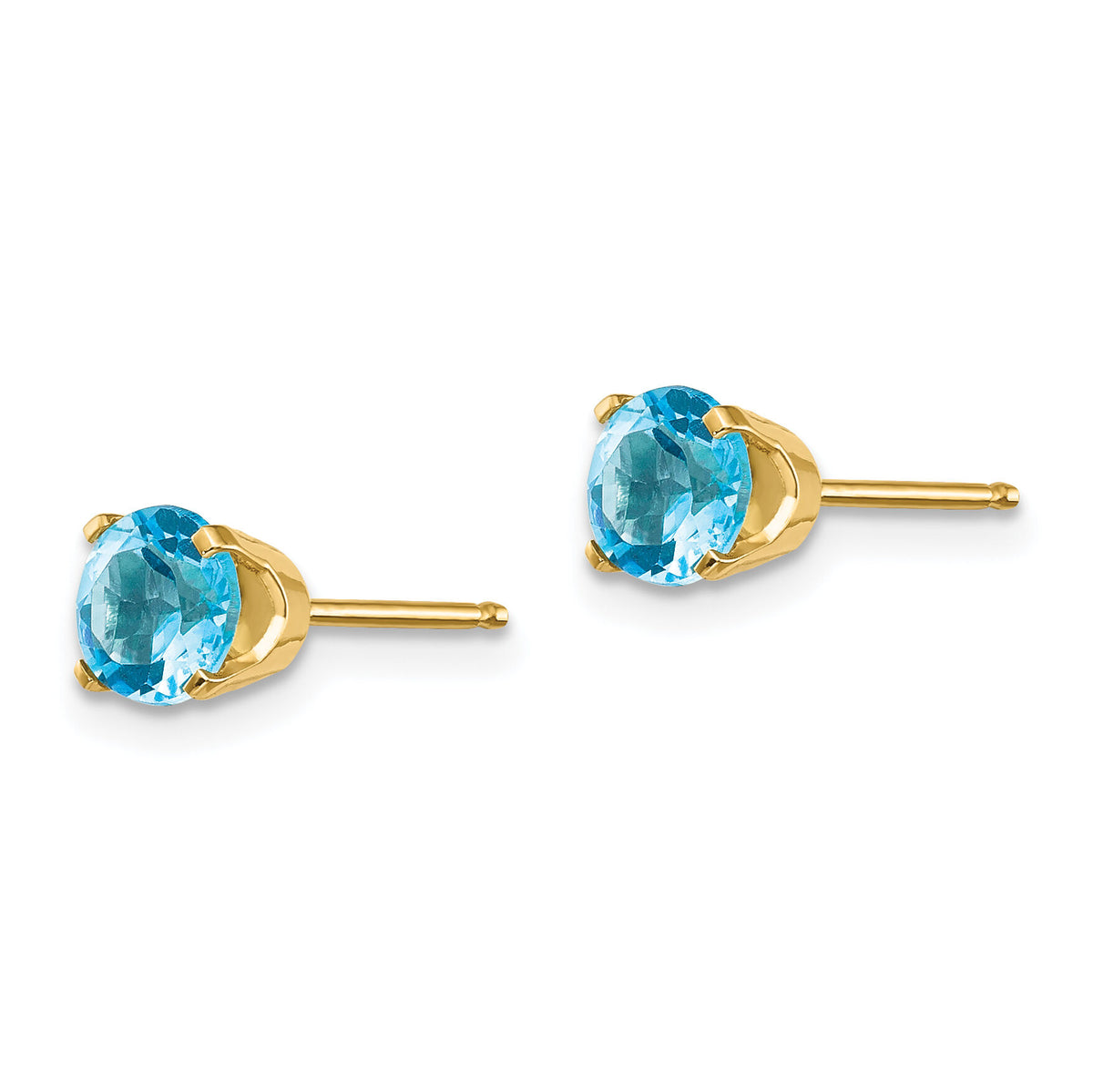 14k 5mm Blue Topaz Earrings - December-XBE72