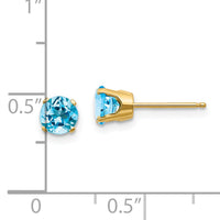 14k 5mm Blue Topaz Earrings - December-XBE72