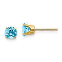 14k 5mm Blue Topaz Earrings - December-XBE72