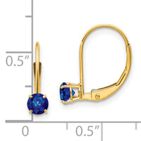 14k 4mm Round September/Sapphire Leverback Earrings-XBE81