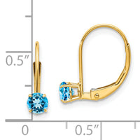 14k 4mm Round December/Blue Topaz Leverback Earrings-XBE84