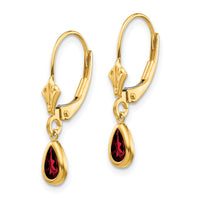 14k 6x4mm Garnet/January Earrings-XBE85