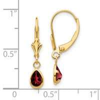 14k 6x4mm Garnet/January Earrings-XBE85