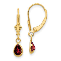 14k 6x4mm Garnet/January Earrings-XBE85