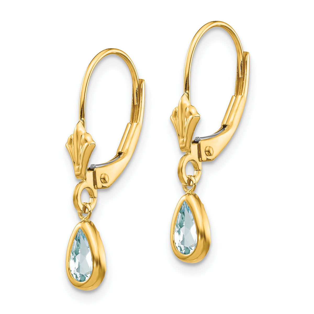 14k 6x4mm March/Aquamarine Earrings-XBE87