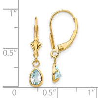 14k 6x4mm March/Aquamarine Earrings-XBE87