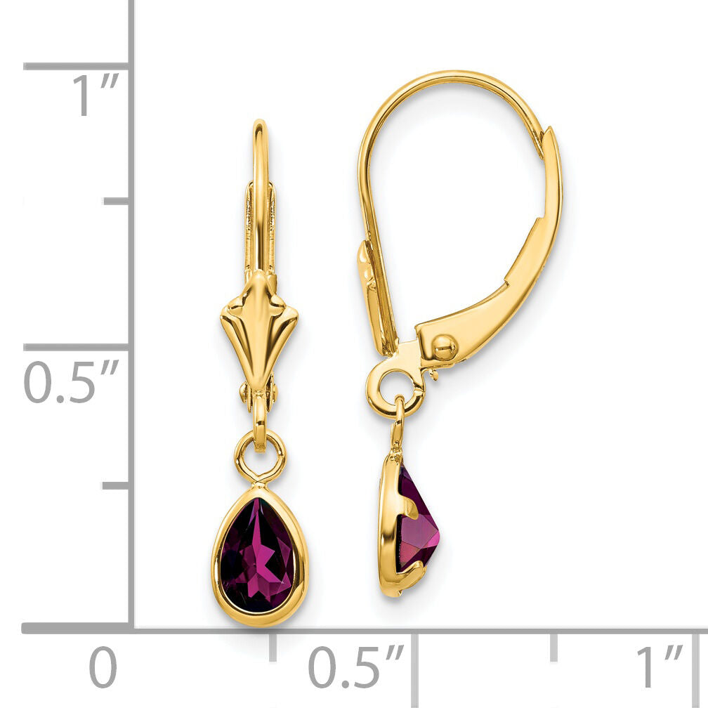 14k 6x4mm Rhodolite Garnet/June Earrings-XBE90