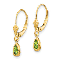 14k 6x4mm August/Peridot Earrings-XBE92