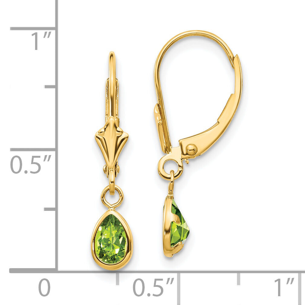 14k 6x4mm August/Peridot Earrings-XBE92