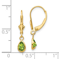 14k 6x4mm August/Peridot Earrings-XBE92