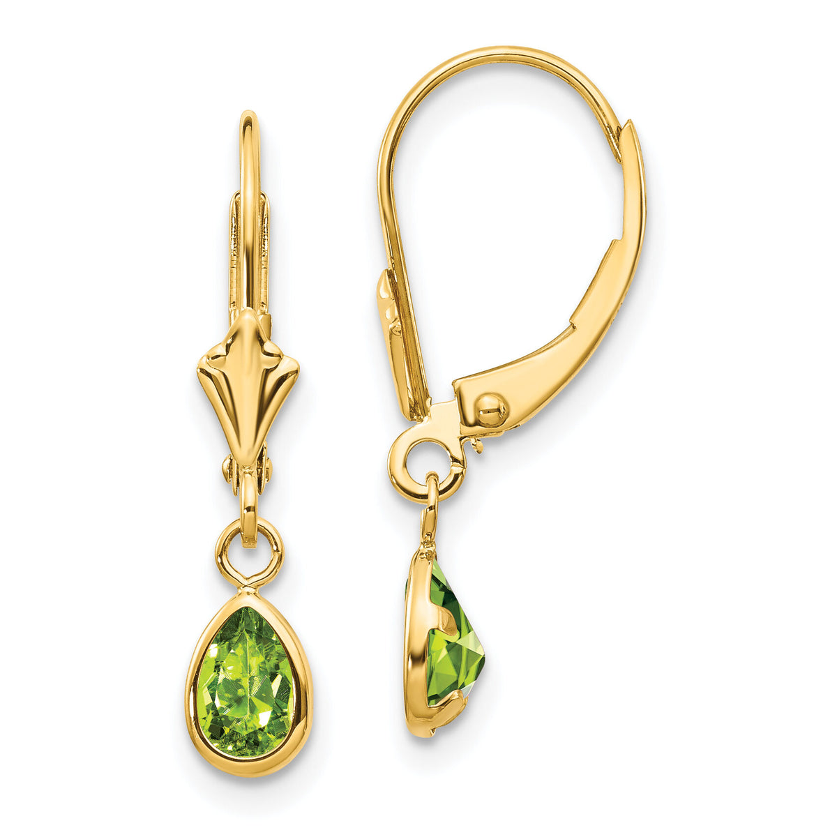 14k 6x4mm August/Peridot Earrings-XBE92