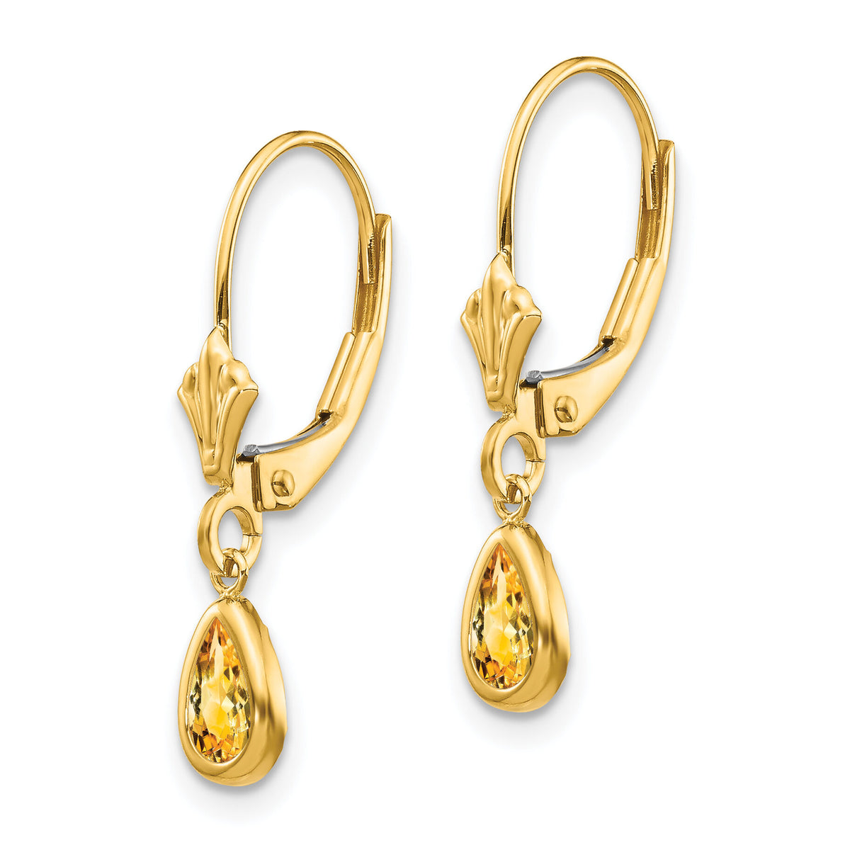 14k 6x4mm November/Citrine Earrings-XBE95