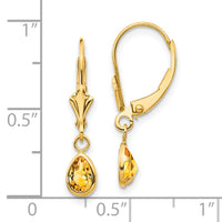 14k 6x4mm November/Citrine Earrings-XBE95