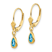 14k 6x4mm December/Blue Topaz Earrings-XBE96