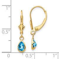 14k 6x4mm December/Blue Topaz Earrings-XBE96