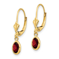 14k 6x4mm Garnet/January Earrings-XBE97
