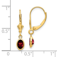 14k 6x4mm Garnet/January Earrings-XBE97