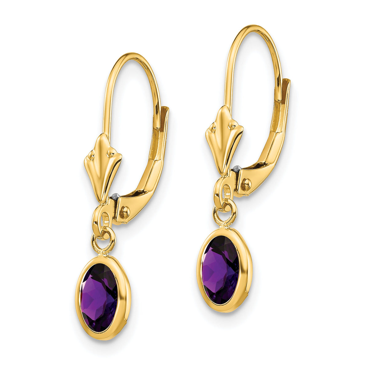 14k 6x4mm February/Amethyst Earrings-XBE98