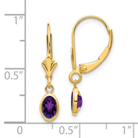 14k 6x4mm February/Amethyst Earrings-XBE98