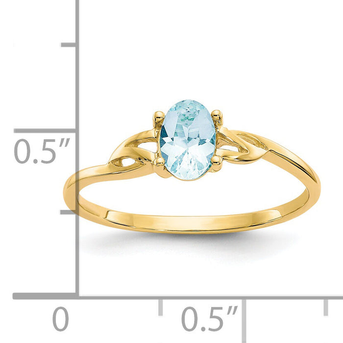 14k Aquamarine Birthstone Ring-XBR132