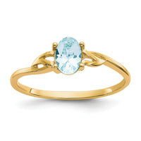 14k Aquamarine Birthstone Ring-XBR132
