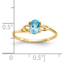 14k Blue Topaz Birthstone Ring-XBR141