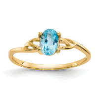 14k Blue Topaz Birthstone Ring-XBR141