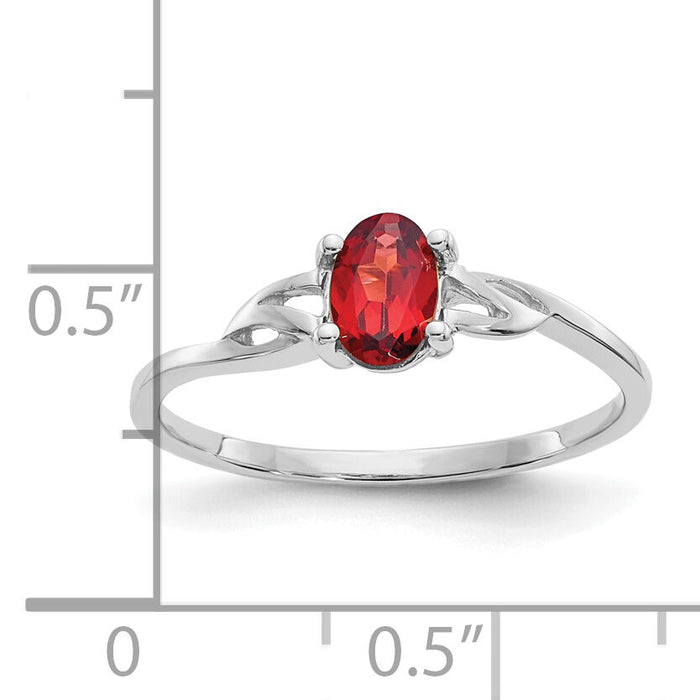 14k White Gold Garnet Birthstone Ring-XBR142