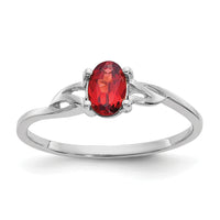 14k White Gold Garnet Birthstone Ring-XBR142