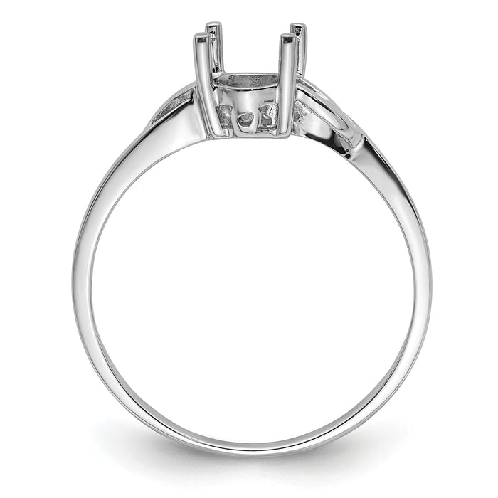 14k White Gold Birthstone Ring Mounting-XBR142M