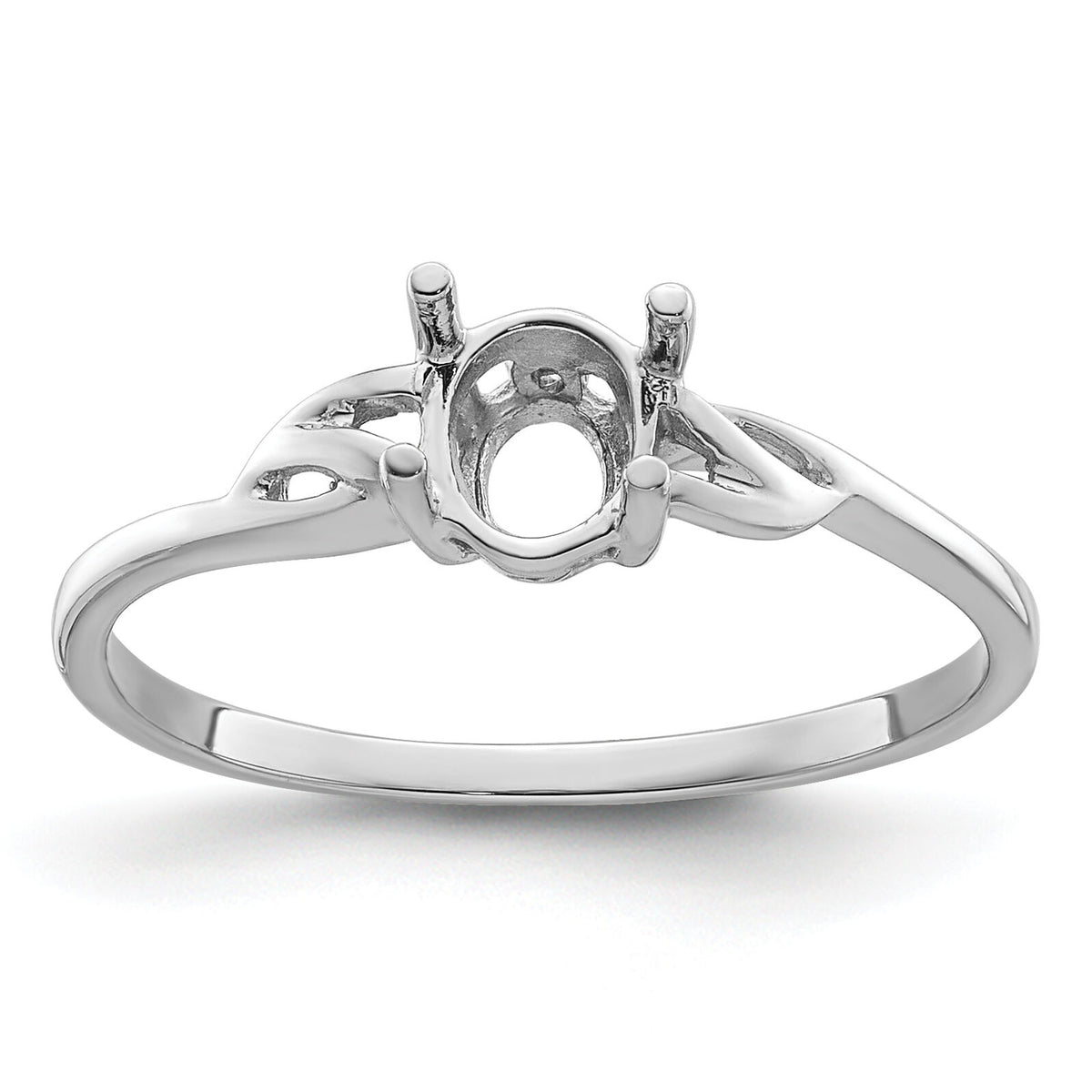 14k White Gold Birthstone Ring Mounting-XBR142M