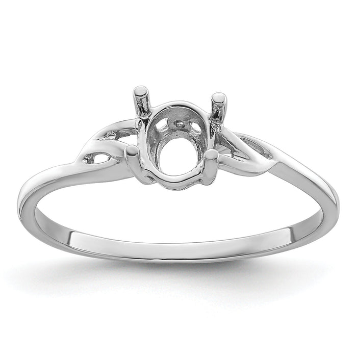14k White Gold Birthstone Ring Mounting-XBR142M