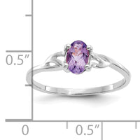 14k White Gold Amethyst Birthstone Ring-XBR143
