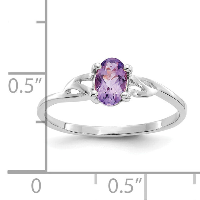 14k White Gold Amethyst Birthstone Ring-XBR143