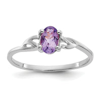 14k White Gold Amethyst Birthstone Ring-XBR143