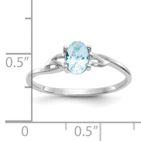 14k White Gold Aquamarine Birthstone Ring-XBR144