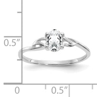 14k White Gold White Topaz Birthstone Ring-XBR145